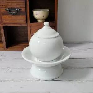 백자 당초문 옥수 그릇 제수용 불교용품 S 250ml