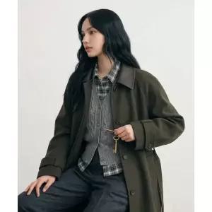 LEATHERY 캐시미어 발마칸 로브 코트 [BLACK]