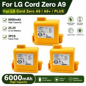 LG Cord Zero A9 진공청소기 배터리 2개 4000mAh 25.2V 교체용 팩