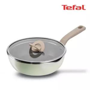 테팔 IH 인덕션 티타늄1X 코팅 원픽 만능 멀티 냄비팬 피스타치오그린 22cm 유리뚜껑 포함