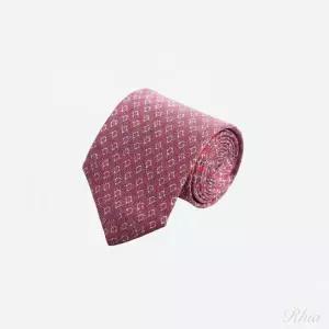 살바토레 페라가모 26FW 테트리스 프린트 실크 타이 350950 768565
