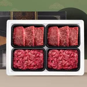 담소한우 1등급 한우선물세트 구이용 1.2kg (국거리/국거리/불고기/불고기) 국국불불(300g4팩)