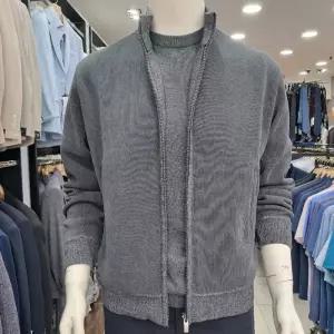 런던포그 HL01 셔닐융본닝집업가디건3 그레이융본딩 집업가디건  Lowba372