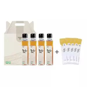 참기름의 정석 국산 참기름 세트 (150ml x 4병, 스틱 들기름 5매)