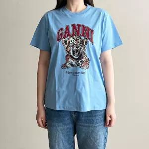 GANNI  호랑이 반팔티 블루 T4007 745