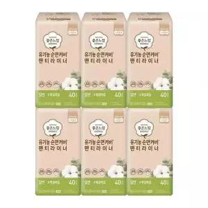 [엄지척]좋은느낌 878BMM72 순면커버 팬티라이너 일반 생리대 40입x6개