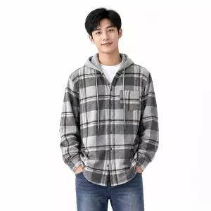 [리미드] 남성 후드 체크 기모 남방 셔츠 DMC-SHW-QSTYSD1004823