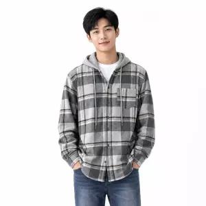 갤러리아 남성 후드 체크 기모 남방 셔츠 DMC-SHW-QSTYSD1004823