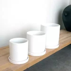기획화분 유광 원통 D15 15x16cm 화이트식물화분 꽃화분 식물키우기 인테리어