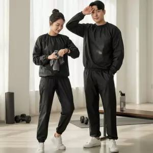 남성 여성 스포츠 체온유지 슬림 스타일 땀 배출 운동복 땀복 세트