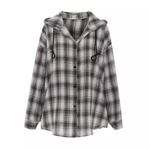 (택가 79000원)캐주얼체크루즈핏후드셔츠_I6C-CSH004