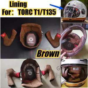 TORC T1 풀 페이스 헬멧 T1/T135 내부 라이너 빈티지 교체 라이닝 액세서리 S-XL