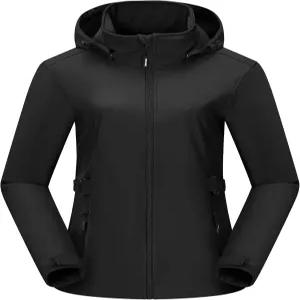 Outdoor Ventures 여성용 플리스 안감 레인 재킷 방수 소프트쉘 코트 탈부착 가능한 후드 보온 기능이 있는