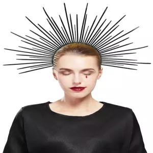 Fantherin 여성용 여신 후광 크라운 헤어밴드 - 지퍼 타이 스파이크 엔젤 헤드피스 코스프레 할로윈 의상