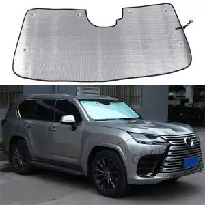 렉서스 LX600 700h 500d 2025용 윈드쉴드 햇빛 가리개 업그레이드된 광택 실버 선스크린 도구 액세서리