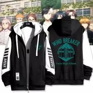 WIND BREAKER 시리즈 후드 남성용 여성용 지퍼 티셔츠 캐주얼 데일리 코트