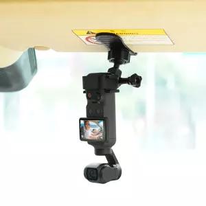 DJI 오즈모 포켓 4 3 4P 호환 자동차 바이저 마운트 360도 조절 블로그 키트