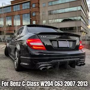블랙 ABS 리어 범퍼 디퓨저 립 벤츠 C클래스 W204 C63 C300 스포츠 세단 쿠페
