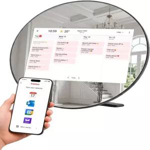 Frameo 디지털 액자 캘린더 10.1인치 미러 WiFi 스마트 포토 프레임 IPS HD 터치스크린 자동 동기화 달력