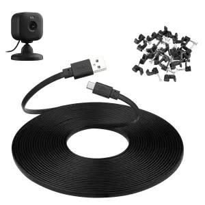 Smays 30피트 파워 코드 Blink Mini 2용 Outdoor 4 카메라 검정색 긴 USB C 연장 케이블
