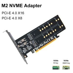 PCIe-M2 NVME 어댑터 카드 PCI-E 4.0 X8 X16 M 키 SSD 변환기 2230 2242 용 M.2 확장 To Adapter Card Key
