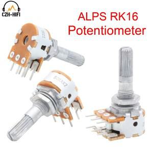 1pc  ALPS RK16 50KA 100KA 스테레오 로그 어댑터 빈티지 오디오 앰프 용 전위차계 CD 턴테이블 볼륨 DAC D