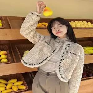퍼자켓 간절기 자켓 봄자켓 숏 퍼 밍크 밍크퍼자켓
