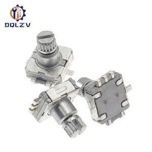 푸시 버튼 로터리 인코더 코드 스위치 EC11 10MM 30 도 무한 회전 SMD 5 핀 플럼 샤프트