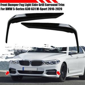 [호환품]1쌍 앞 범퍼 안개등 그릴  스트립 BMW 호환 5 시리즈 G30 G31 M-Sport - 51118070541 용 눈썹 커버