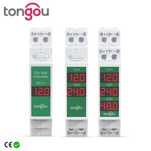 단일/이중/삼중 방식 Din 레일 마운트 전압 측정기 11V-310V DC 미니 모듈형 LED 디지털 디스플레이 감지기