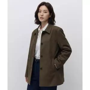 MUSINSA STANDARD WOMAN [NEW 컬러 출시]우먼즈 신세틱 스웨이드 카 코트 [브라운]
