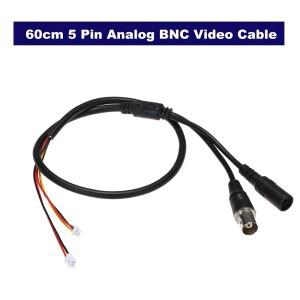 60cm 5 핀 아날로그 BNC 비디오 케이블 전원 리드 와이어 F 및 DC 잭 암 코드 CCTV 카메라 PCB 보드 1 피스