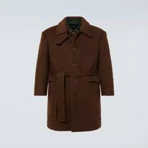 WESLEYHYUSTON Monterra handmade wool balmacaan coat brown