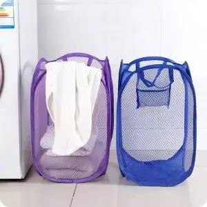 접이식 휴대용 세탁 바구니 빨랫감 보관 그리드 가정용 옷 정리함 수납