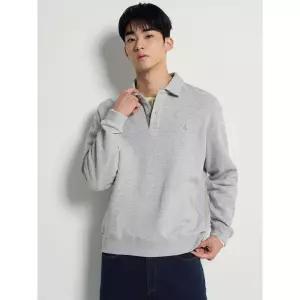 [백화점정품] 빈폴 BEANPOLE MEN 솔리드 칼라넥 스웨트 셔츠 - 라이트 그레이 BC