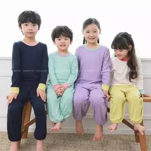 삐삐롱 남아 여아 어린이 키즈 긴팔 조거팬츠 내의 내복 9부 모달 골지 실내복