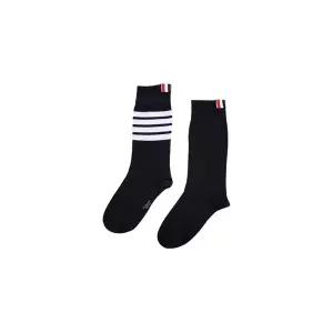 [톰브라운] 미드 카프 삼선탭 사선 양말 네이비 여성 FAS020B 01690 415