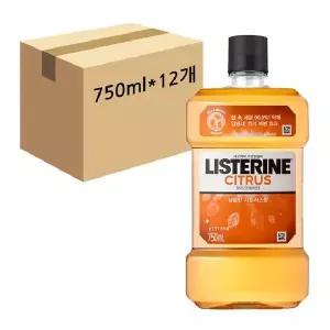 [보리보리/땡큐온]리스테린 내츄럴 시트러스향 구강 청결제 750ml x12개