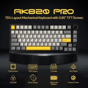 아자즈 AK820/AK820Pro 게이밍 기계식 키보드 블루투스 5.1/무선/유선 커스텀 열교환 밀폐 버튼