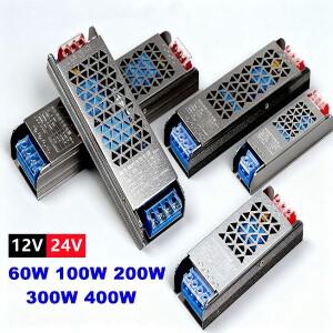 12V 24V AC-DC LED 전원 공급 변압기 60W 100W 200W 300W 400W 초박형 컨버터 스트립 라이트 전구용 드라이