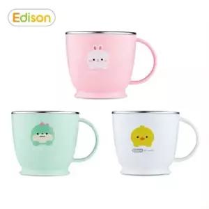 [에디슨] 프렌즈 논슬립 스텐 한손컵(공룡/흰토끼/오리)