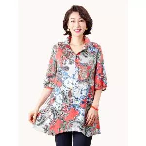 [하프클럽/마담엘레강스]에리카 페이즐 리오셀 블라우스 K201BL09_오렌지