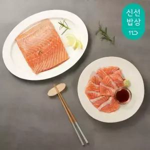 [품질보장] 노르웨이 슈페리어급 생연어회 슬라이스 300g+소스/해동지