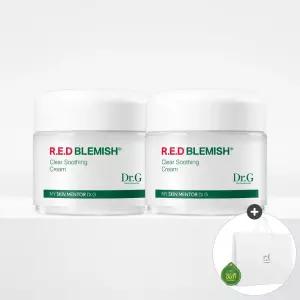 닥터지 레드 블레미쉬 클리어 수딩 크림 70mL 2개+(증정) 쇼핑백+그린 딥 포어 클렌징 밤 3ml