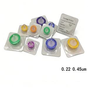 50개입 실험실용 0.22μm/0.45μm 멸균 밀리포어 주사기 필터 나일론/PES/PTFE 멤브레인 화학 장비