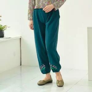 [마미소]엄마옷 꽃밭 밑단 자수 바지 간절기 봄 가을 할머니 빅사이즈 40 70 마담 중년 .._P404666113