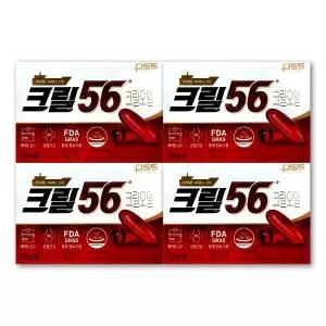 크릴56 1000mg X 30캡슐 4박스 펄세스 함익병 크릴오일 56