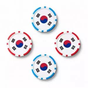 [하프클럽/알티피아]태극기 칩마커 볼마커 4개 1세트 라운딩 필드용품 골프 악세사리 개별포장 선물용