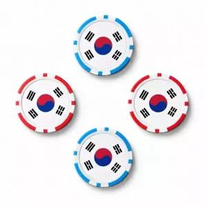 [하프클럽/알티피아]태극기 볼마커 4개 1세트판매 라운딩 필드용품 골프 악세사리 개별포장