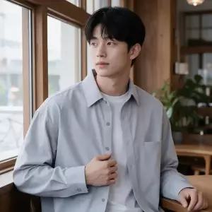 남자 남방 루즈핏 긴팔 셔츠 캐주얼 솔리드 가을 직장인 출근룩 오피스룩